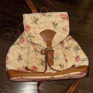 Floral Tan Backpack